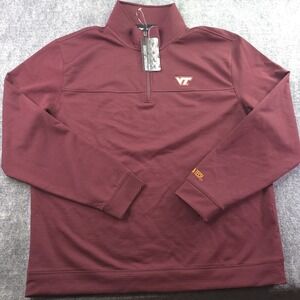 Captivating Apparel Virginia Tech Hokies Quarter Zip 2XL Pullover Maroon Solid